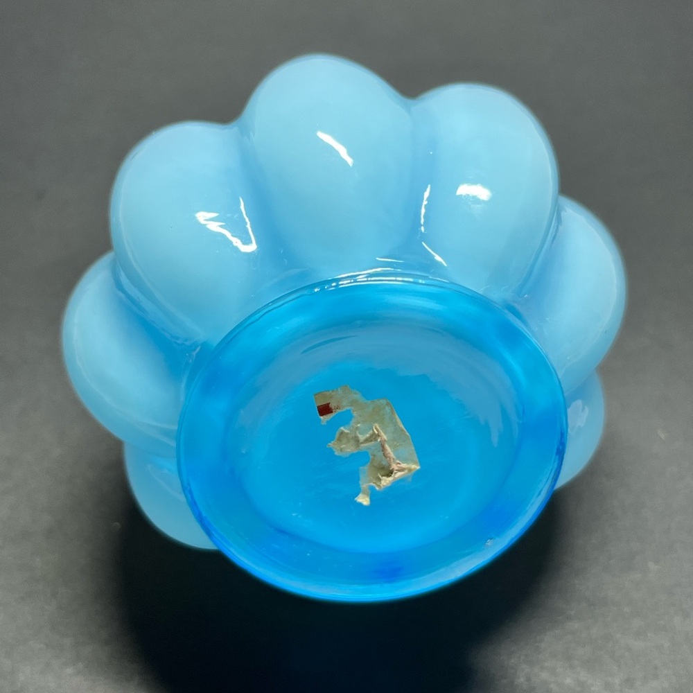 1943 Fenton Cologne Bottle & Stopper,
Blue Overlay - Picture 7 of 10